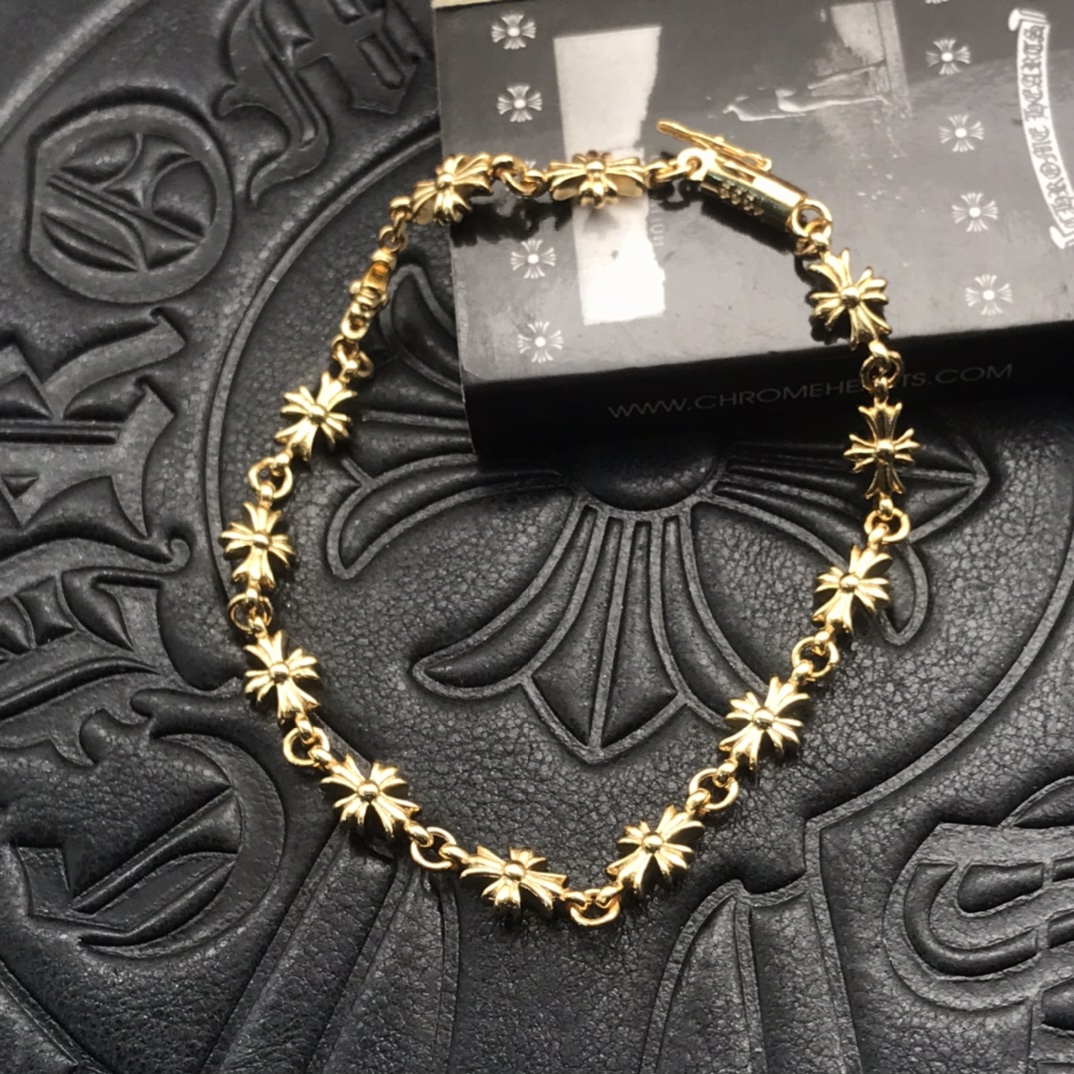 Chrome Hearts 高版本克罗心22K十字花手链