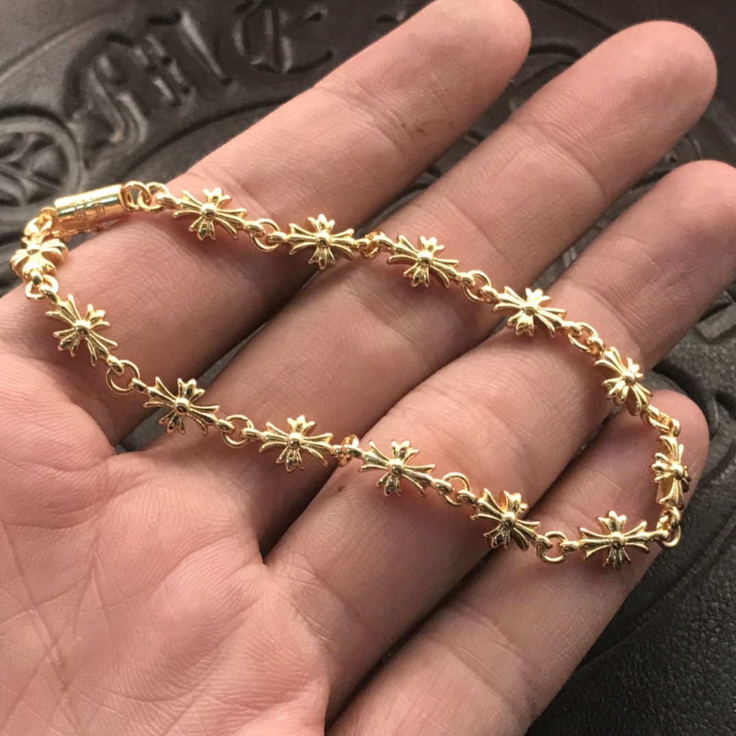Chrome Hearts 高版本克罗心22K十字花手链