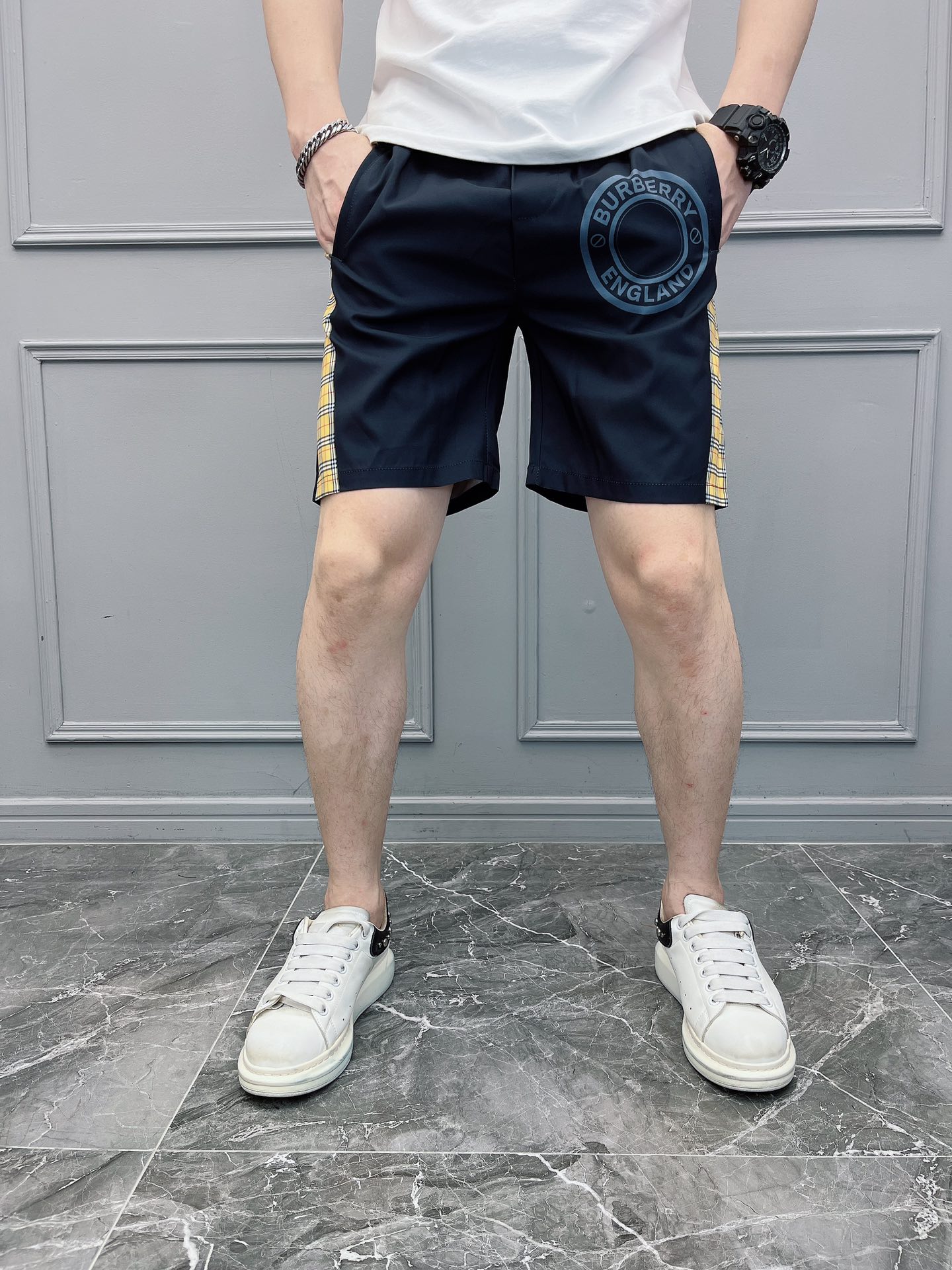 Burberry Clothing Shorts Printing Men Summer Collection Fashion Beach