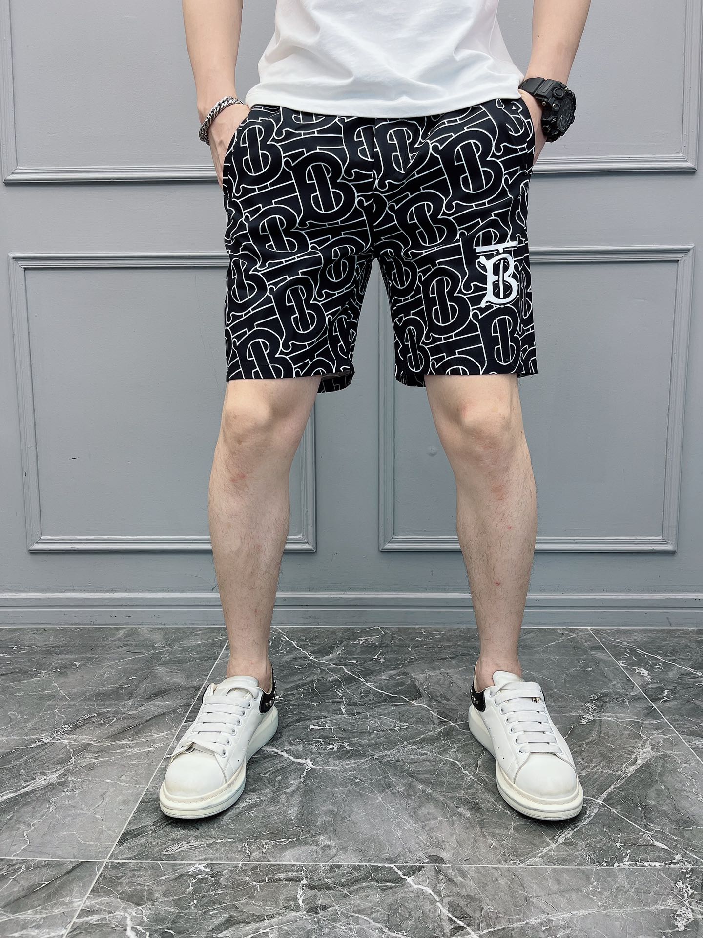 Burberry Clothing Shorts Printing Men Summer Collection Fashion Beach