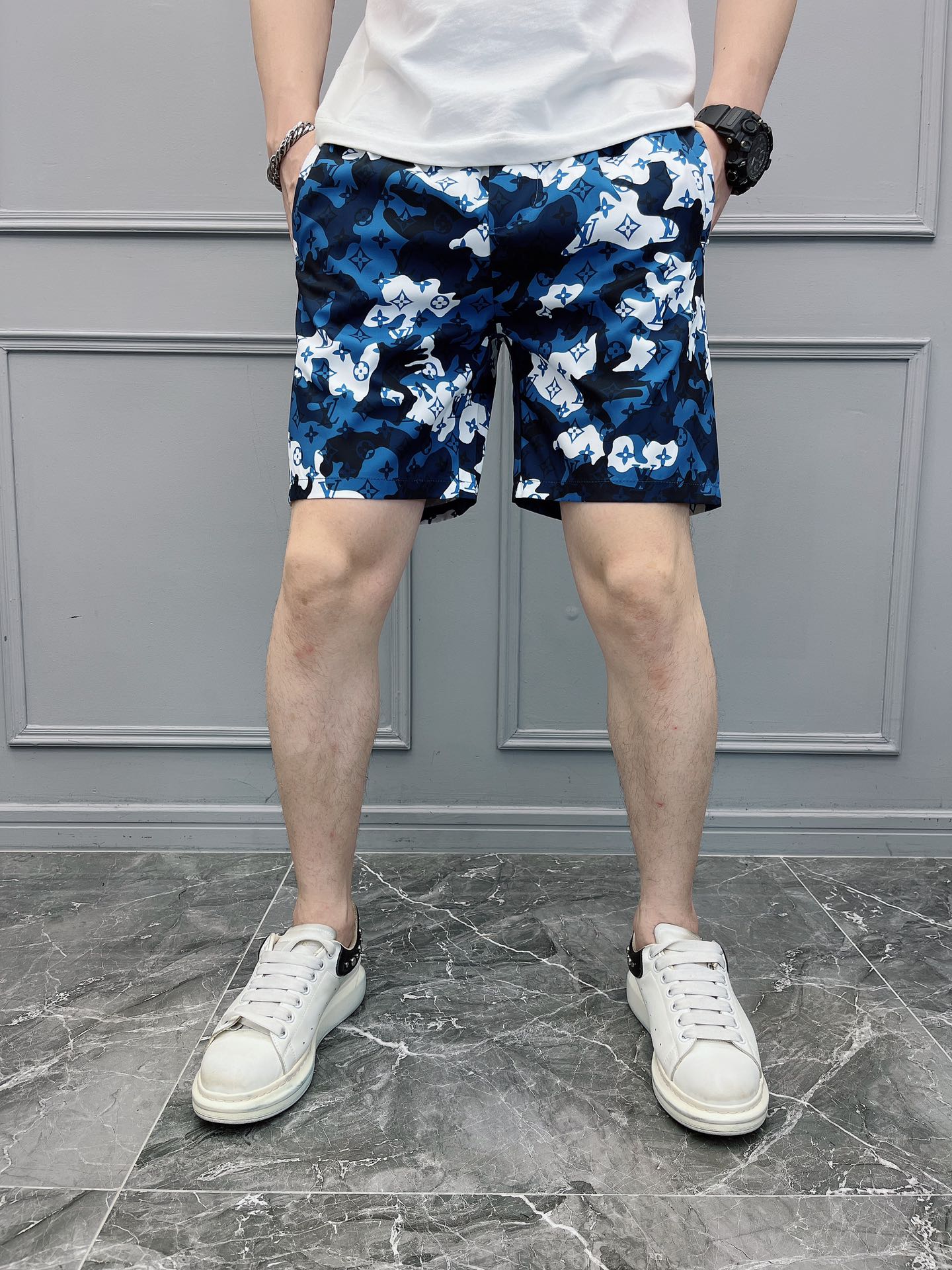 Louis Vuitton Clothing Shorts Printing Men Summer Collection Fashion Beach