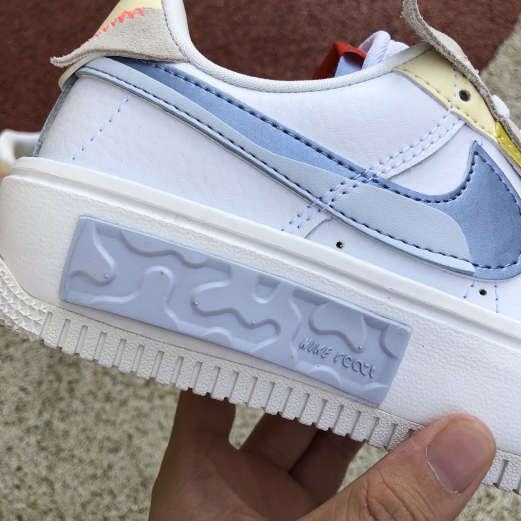 AF1 white, yellow and blue low Nike Air Force 1 Fontanka white, yellow and blue low-top casual sneakers DV2175 -100