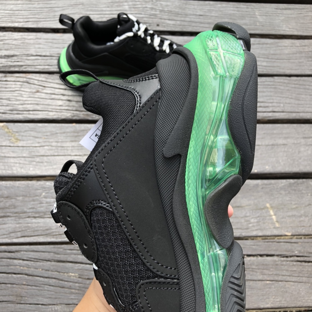 Balenciaga air cushion black and green Balenciaga Balenciaga Triple S Clear Sole non-slip wear-resistant fashion low-top daddy shoes