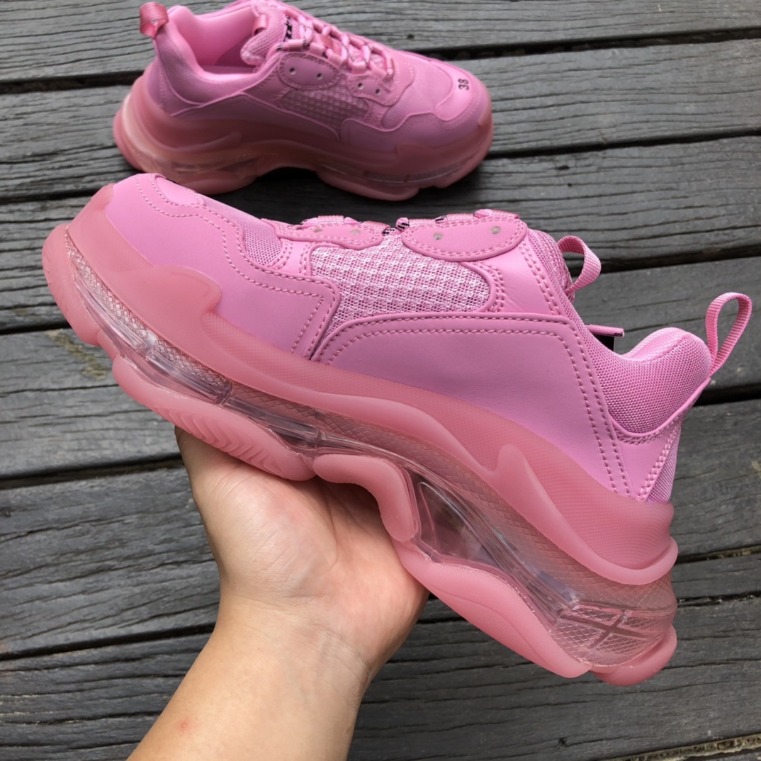 Balenciaga air cushion pink Balenciaga Balenciaga Triple S Clear Sole non-slip wear-resistant fashion low-top dad shoes