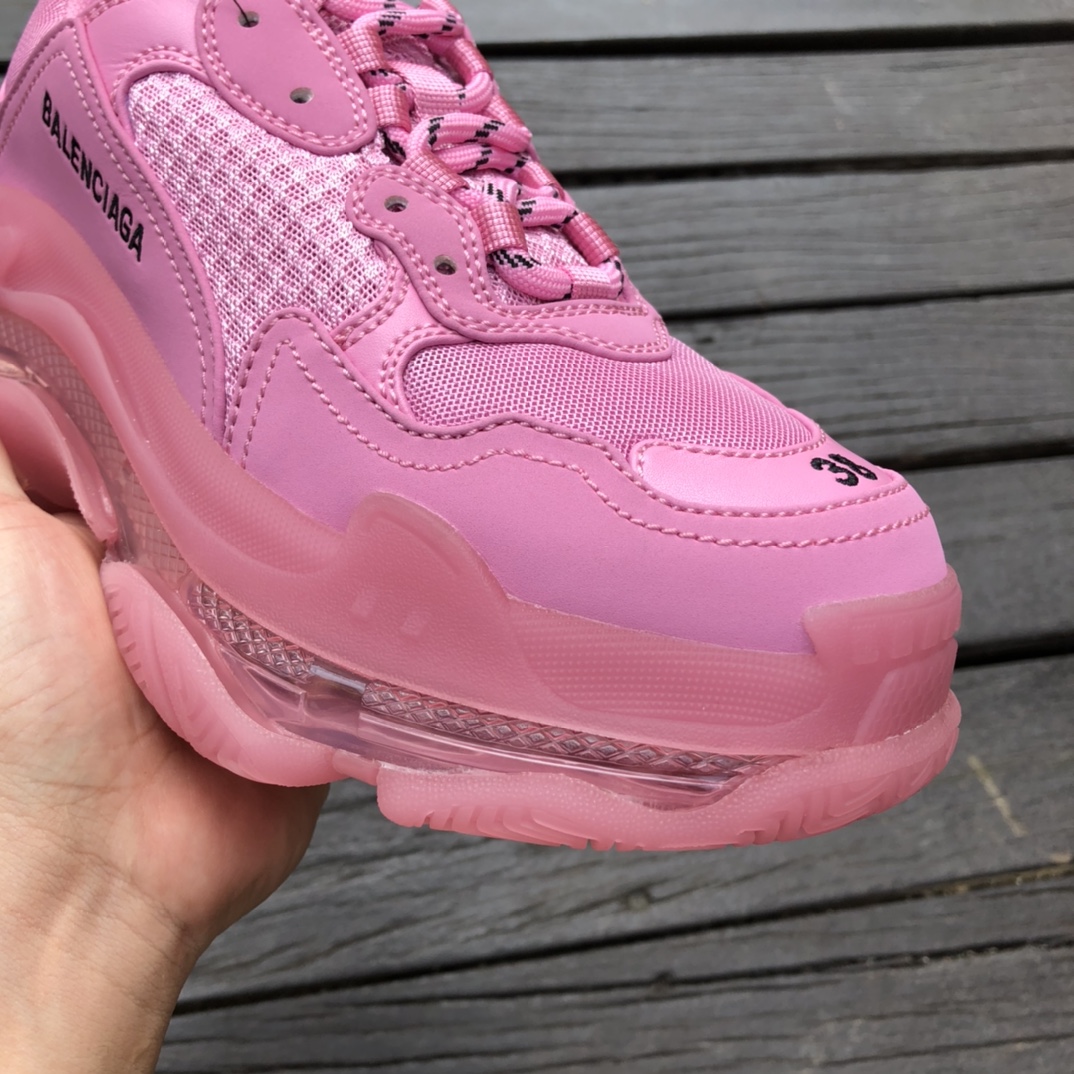 Balenciaga air cushion pink Balenciaga Balenciaga Triple S Clear Sole non-slip wear-resistant fashion low-top dad shoes