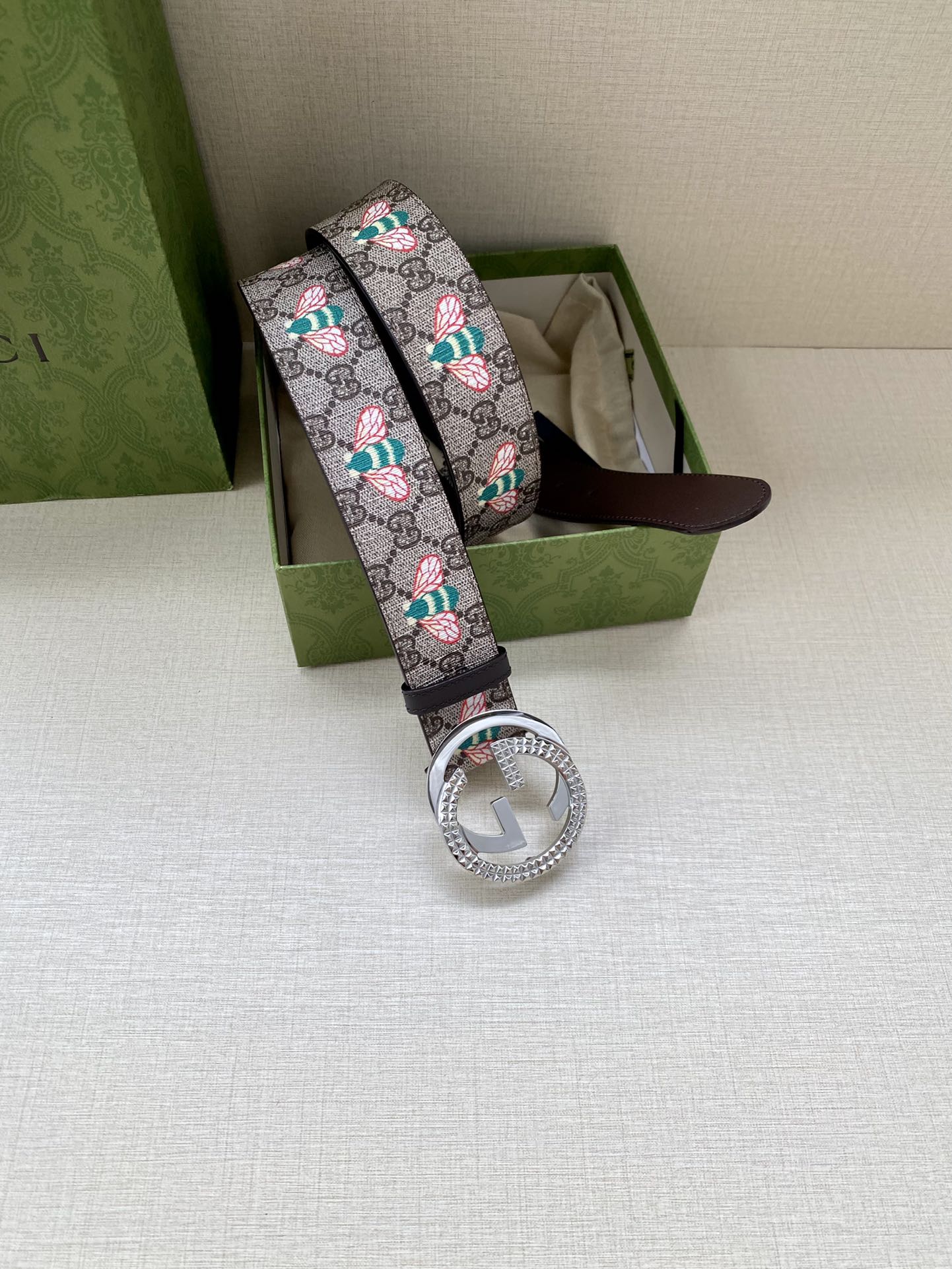 宽度4.0cmGUCCI蜜蜂图案是G