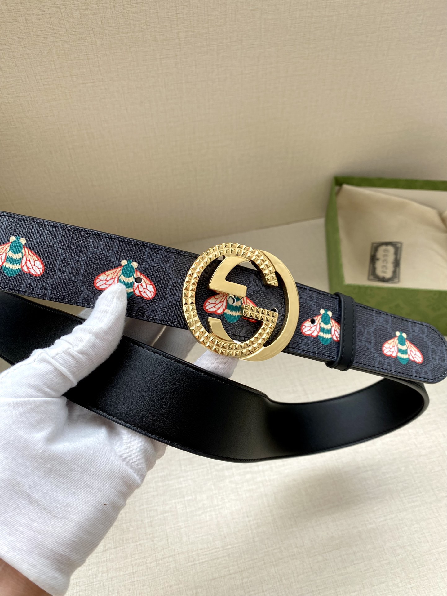 宽度4.0cmGUCCI蜜蜂图案是G