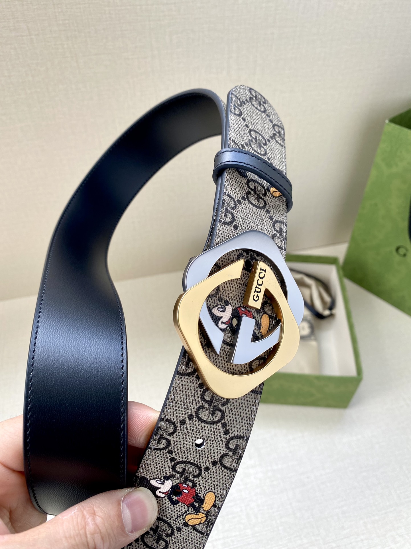 宽度4.0cmGUCCI米奇动漫图案