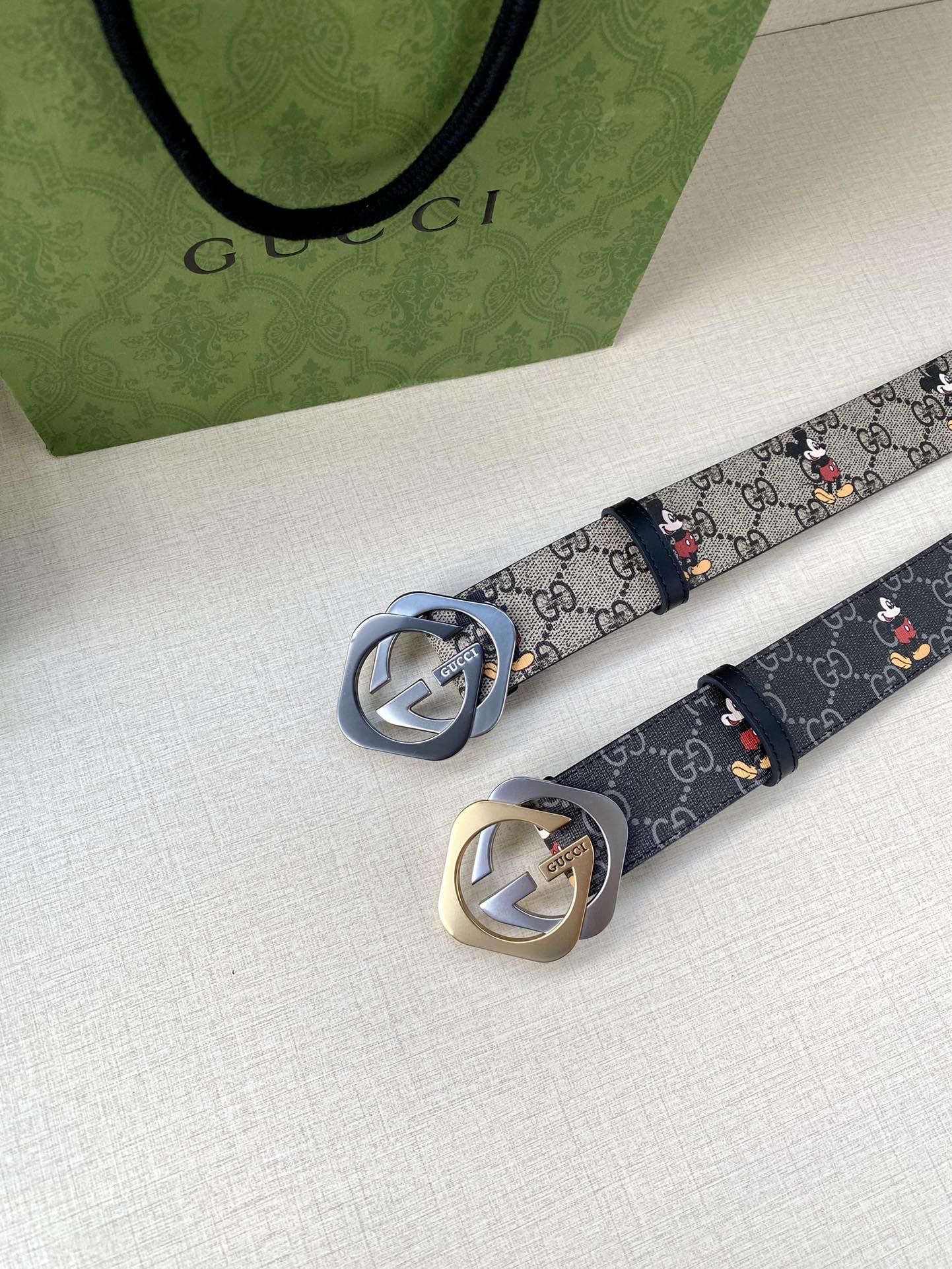 宽度4.0cmGUCCI米奇动漫图案