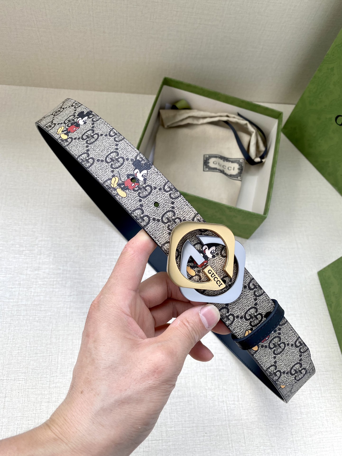 宽度4.0cmGUCCI米奇动漫图案