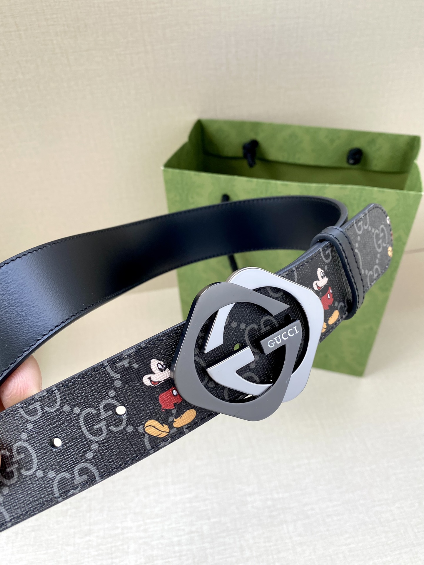 宽度4.0cmGUCCI米奇动漫图案