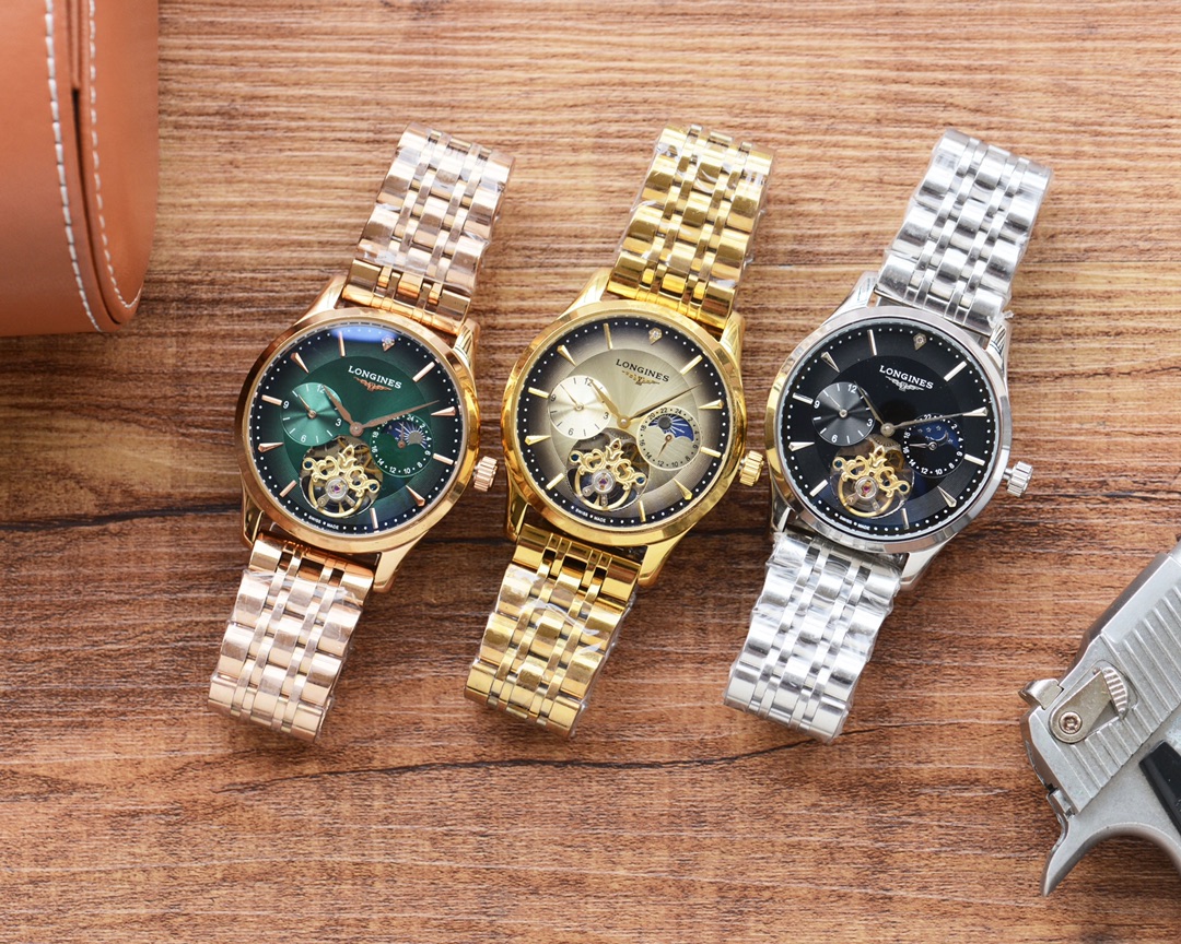 男人挚爱 多功能腕表 最新：浪琴 Longines 最佳设计独家首发 类型：精品男士腕表 表带：316精钢表带 机芯：高端全自动机械机芯 镜面：矿物质强化玻璃更高清 品味高雅 浩瀚大气 匠心独运 腕间瑰宝 尺寸：直径41mm厚12mm热卖上市欢迎转载