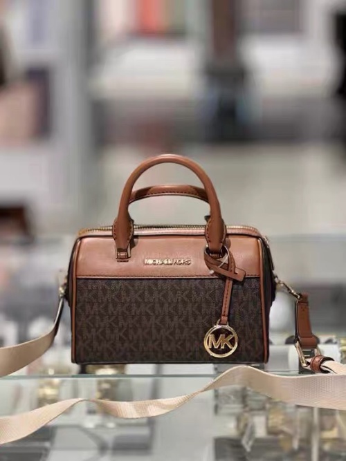 Michael Kors Women's Travet Series Boston Satchel Handbag - Brown 1 Michael Kors Women's Travet Series Boston Satchel Handbag - Brown