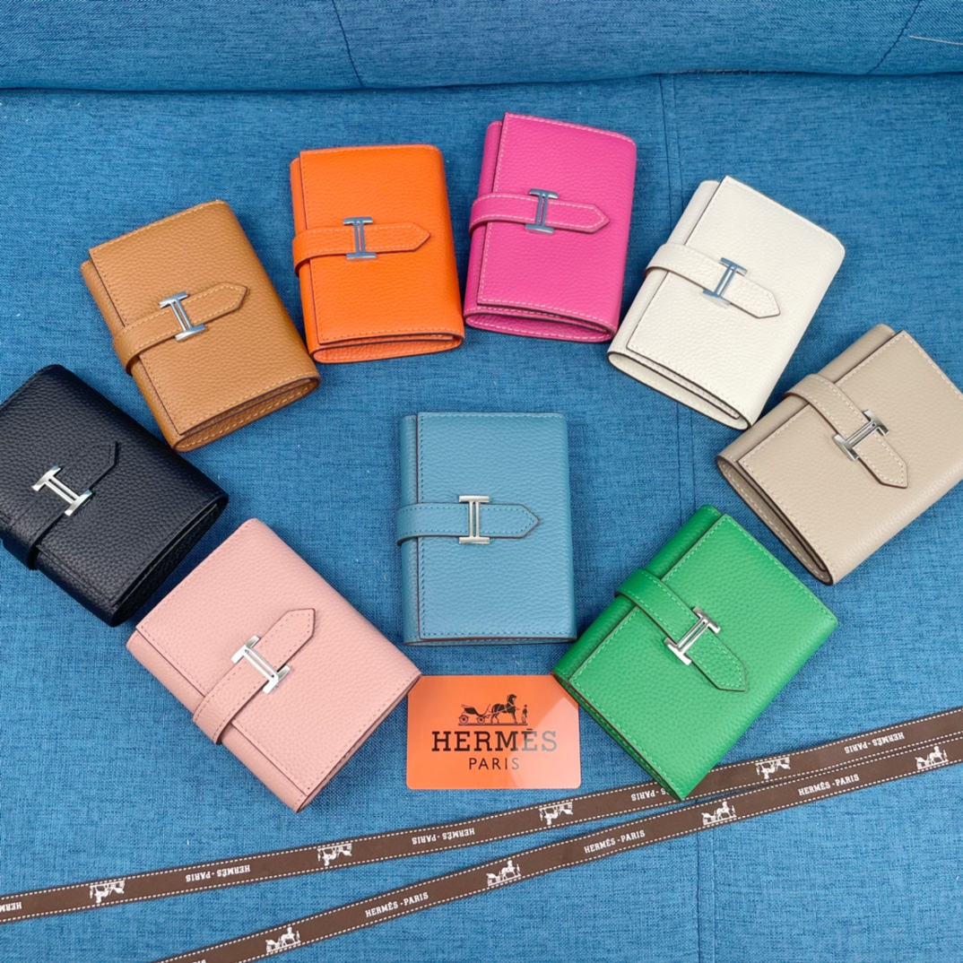 Hermes Togo Leather Compact Tri-Fold Wallet - Rose Lipstick 10 i1657608176 6715 0