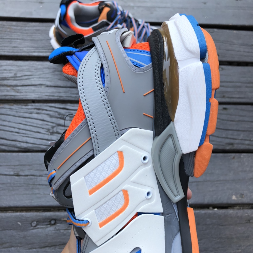 Balenciaga 3.0 Gray Blue Orange Balenciaga Balenciaga Track Fashion Breathable Dad Shoes