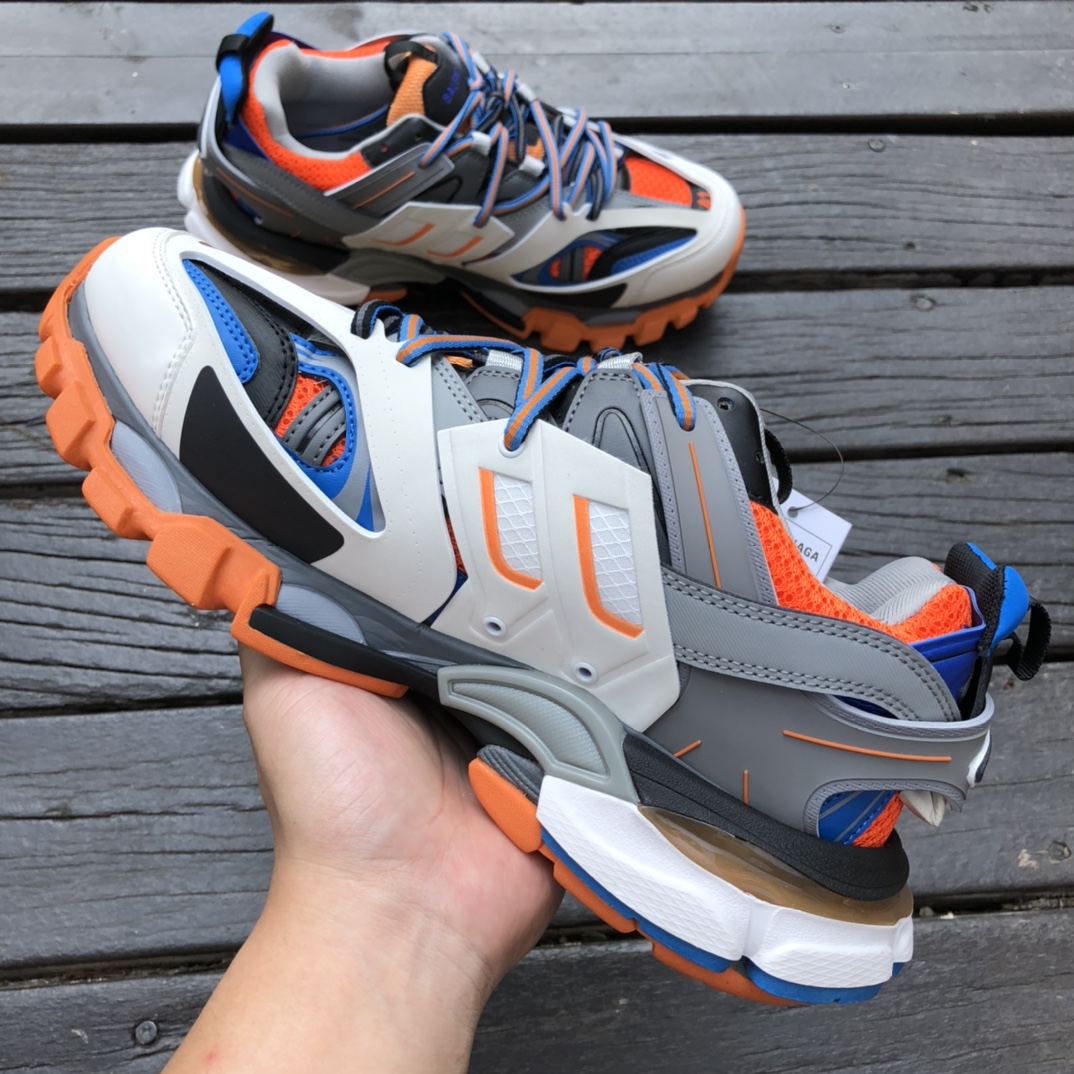 Balenciaga 3.0 Gray Blue Orange Balenciaga Balenciaga Track Fashion Breathable Dad Shoes