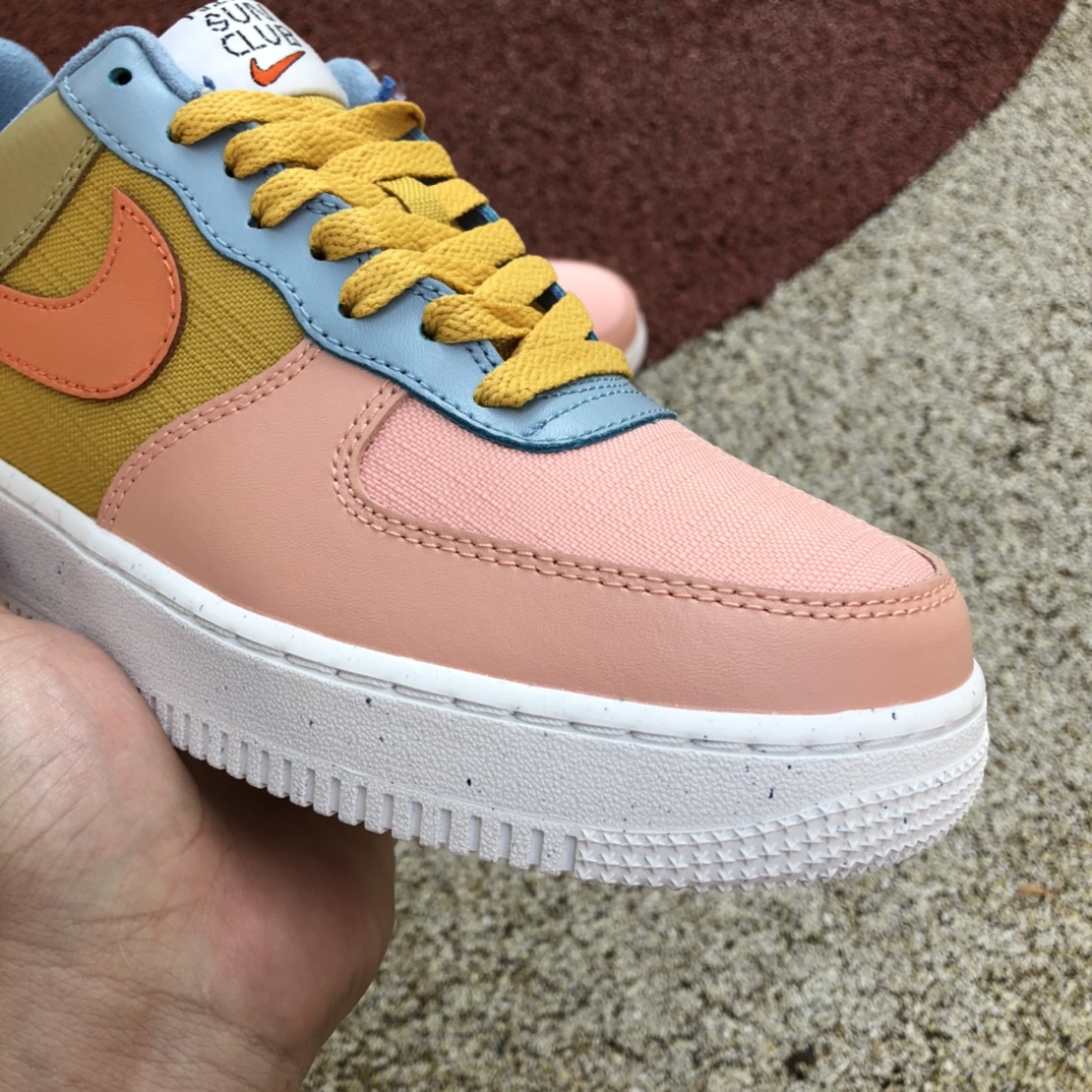 AF1白黄蓝low Nike Air Force 1 Fontanka 白黄蓝 笑脸 低帮休闲板鞋 DV2175 100