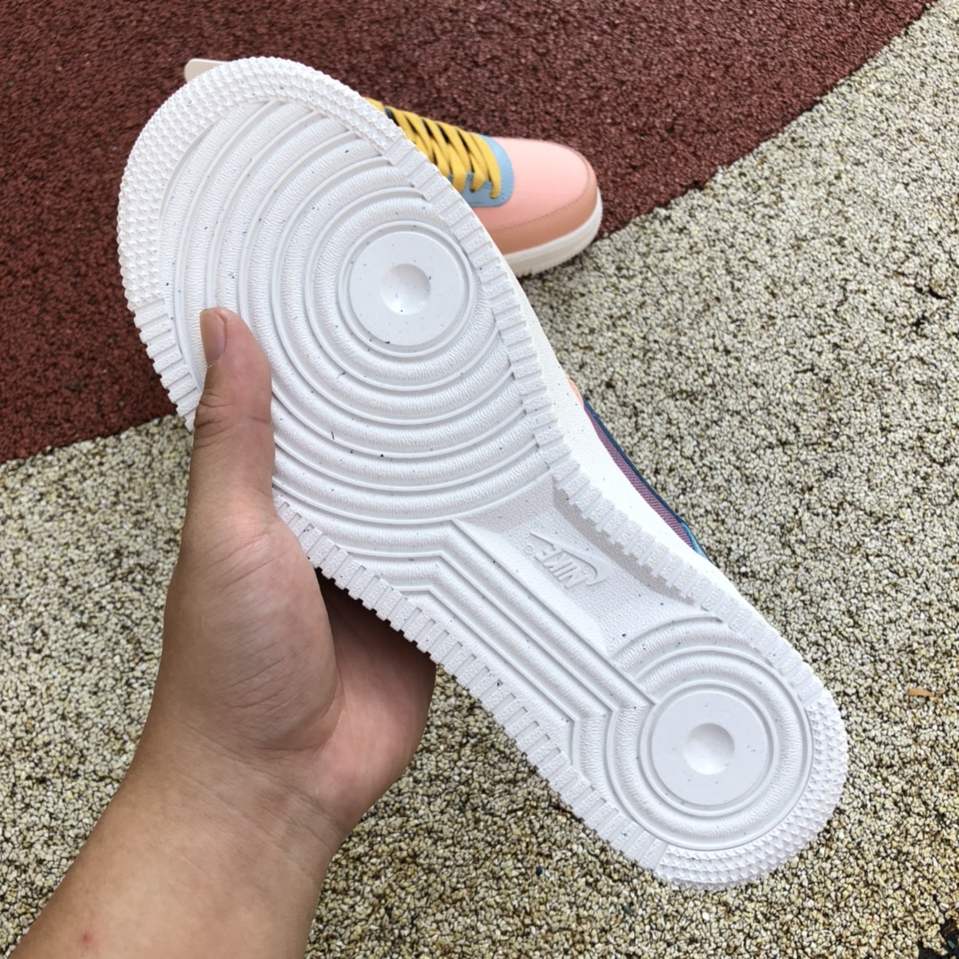 AF1白黄蓝low Nike Air Force 1 Fontanka 白黄蓝 笑脸 低帮休闲板鞋 DV2175 100