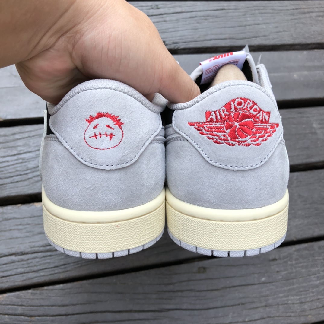 aj1倒钩低帮灰黑  Travis Scott x Nike Air Jordan 1 Low AJ1 联名 低帮板鞋TS 联名倒钩 DM7866-010