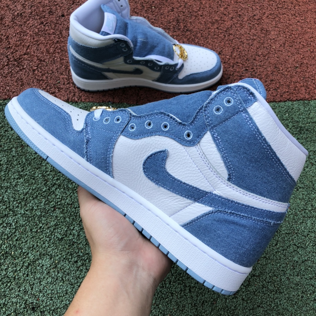 aj1丹宁牛仔纯原版Air Jordan 1 High OG男女士高帮丹宁AJ1做旧休闲运动鞋 DM9036-104