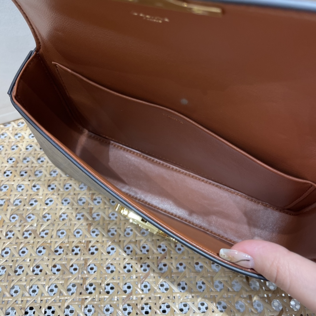 CELINE CHAIN SHOULDER 20.5CM BAG 197993老花/金扣