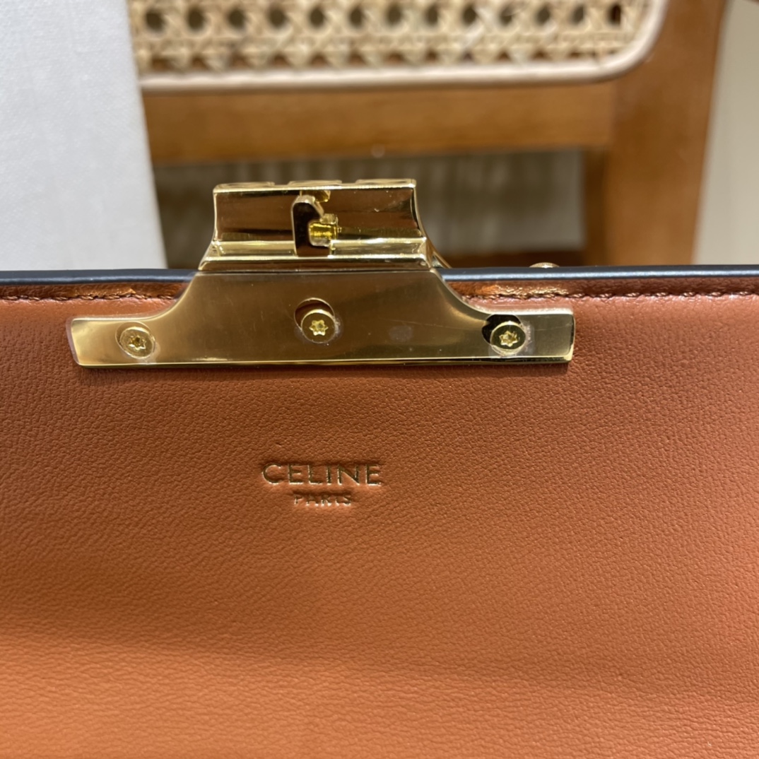 CELINE CHAIN SHOULDER 20.5CM BAG 197993老花/金扣