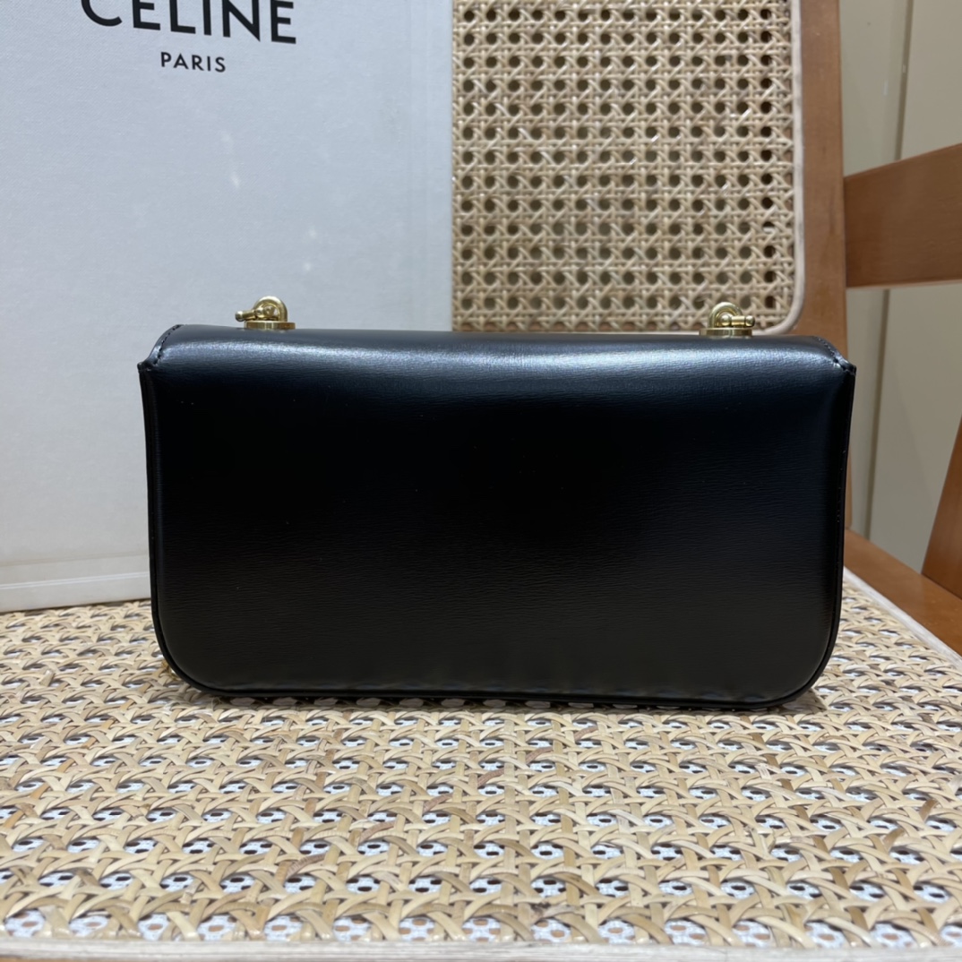 CELINE CHAIN SHOULDER 20.5CM BAG 197993黑色/金扣