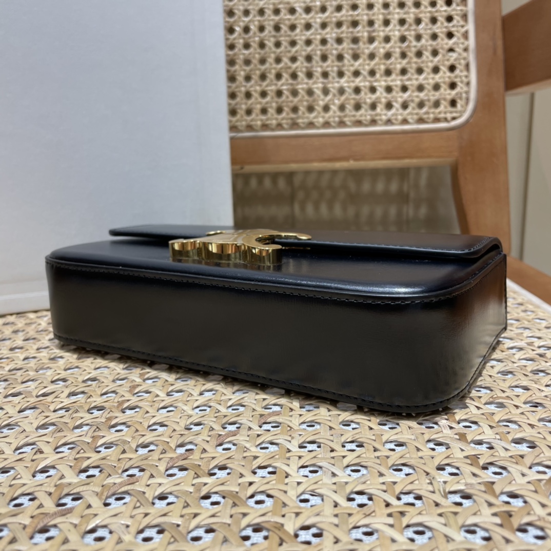 CELINE CHAIN SHOULDER 20.5CM BAG 197993黑色/金扣