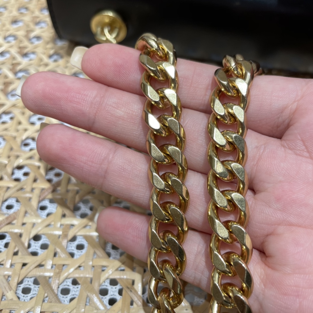 CELINE CHAIN SHOULDER 20.5CM BAG 197993黑色/金扣