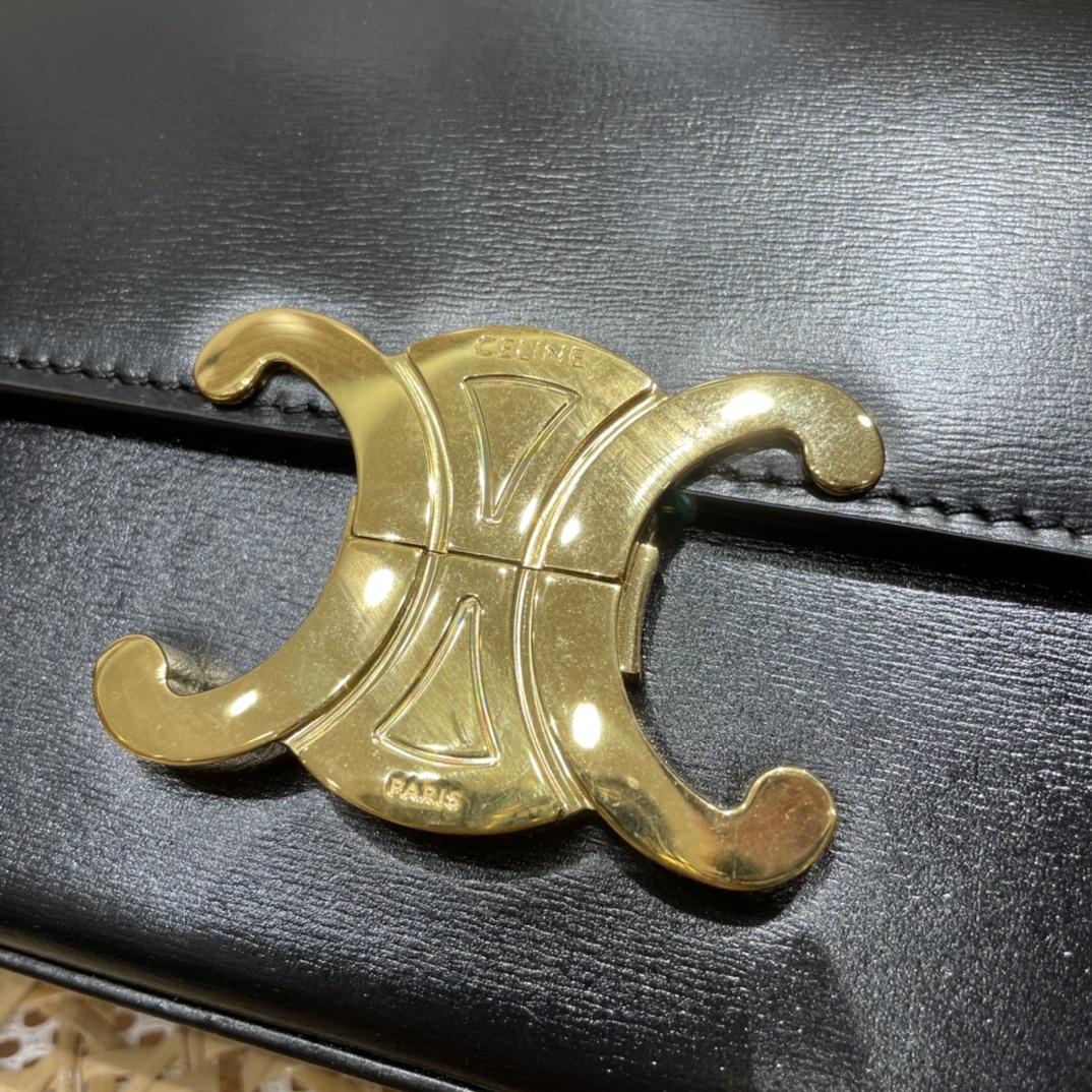 CELINE CHAIN SHOULDER 20.5CM BAG 197993黑色/金扣