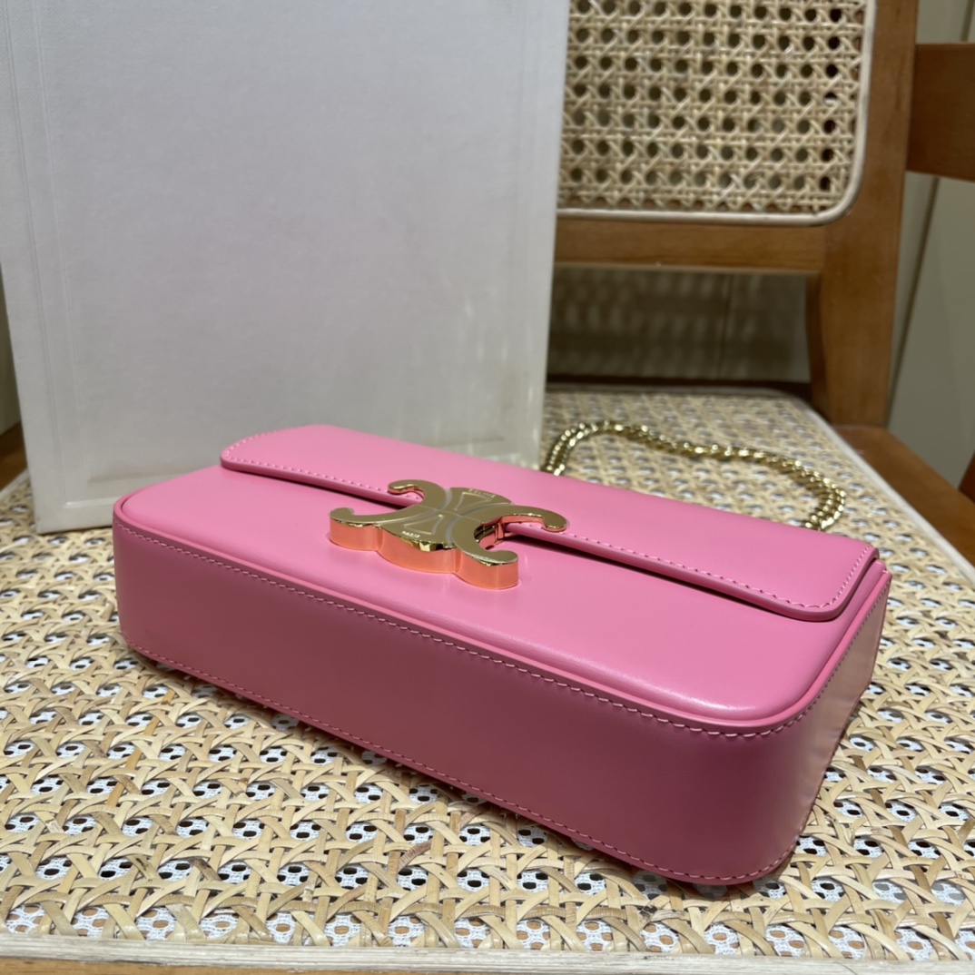 CELINE CHAIN SHOULDER 20.5CM BAG 197993粉红色