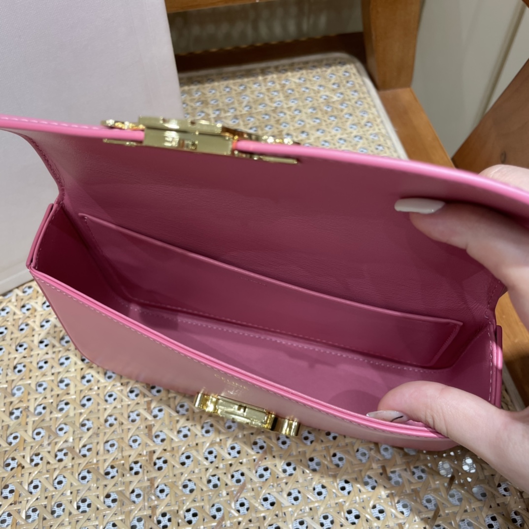 CELINE CHAIN SHOULDER 20.5CM BAG 197993粉红色