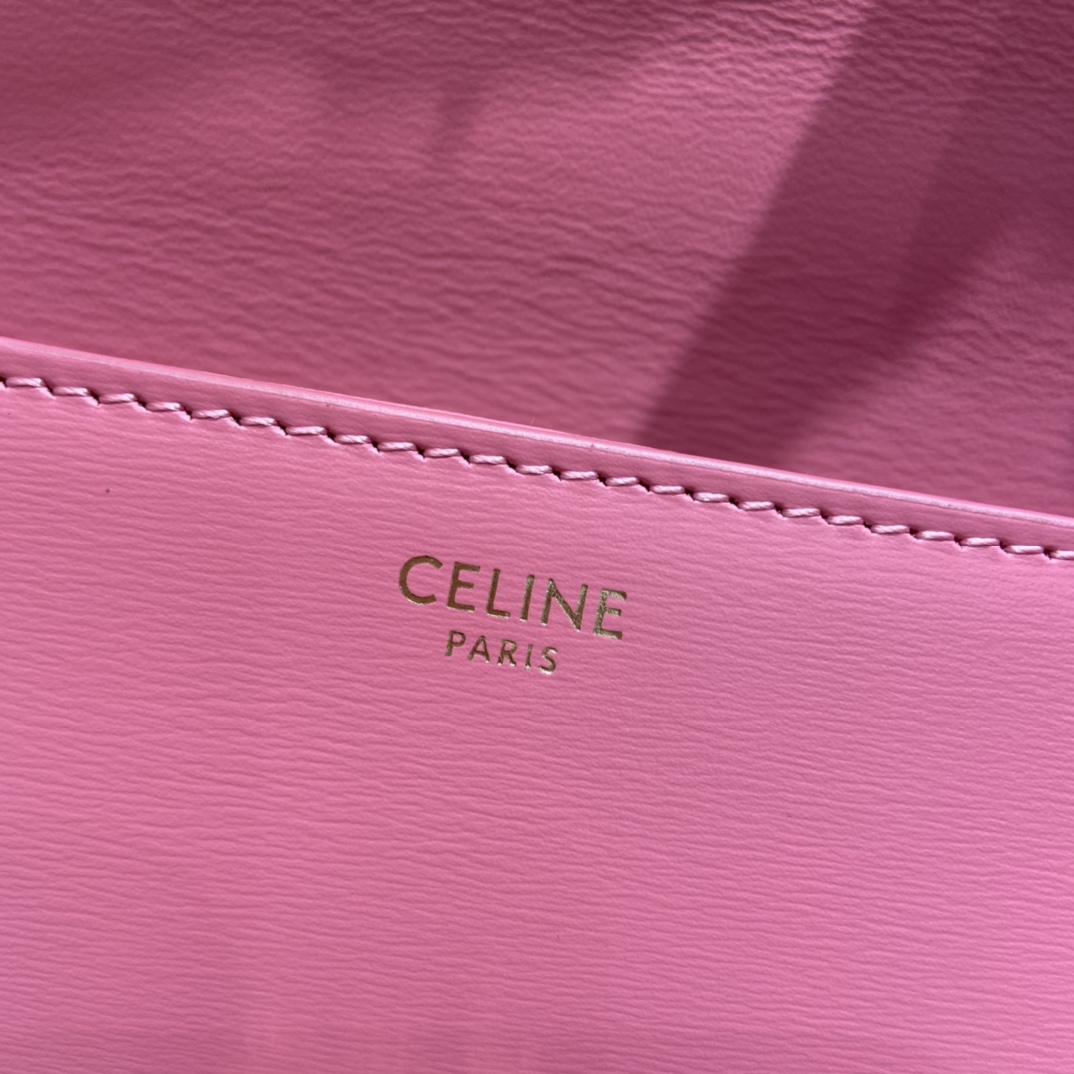 CELINE CHAIN SHOULDER 20.5CM BAG 197993粉红色