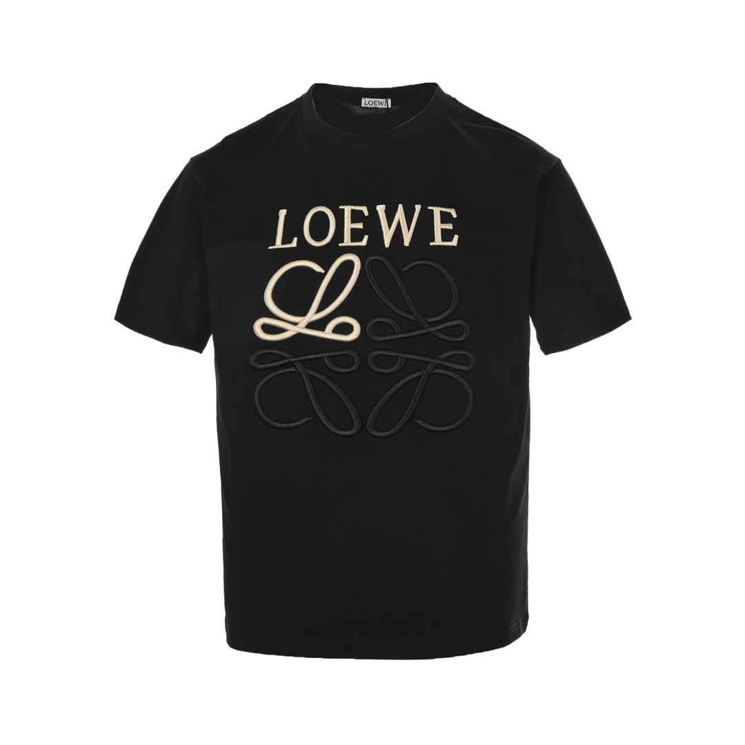 Loewe/罗意威 22ss 刺绣徽标logo短袖 定制26s双纱无尘棉面料