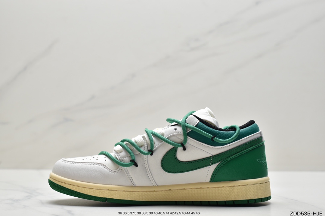 230 Air Jordan 1 Low 白绿绑带低帮官方同步新色 553558-129