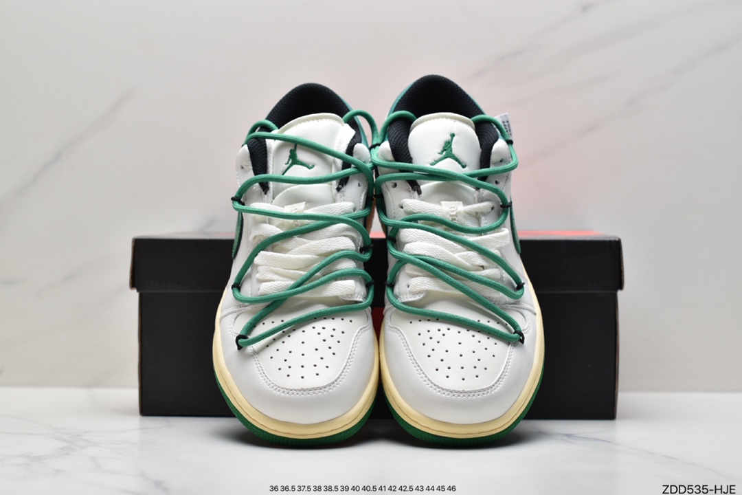 230 Air Jordan 1 Low 白绿绑带低帮官方同步新色 553558-129