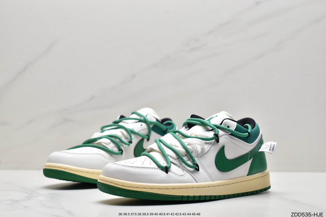 230 Air Jordan 1 Low 白绿绑带低帮官方同步新色 553558-129