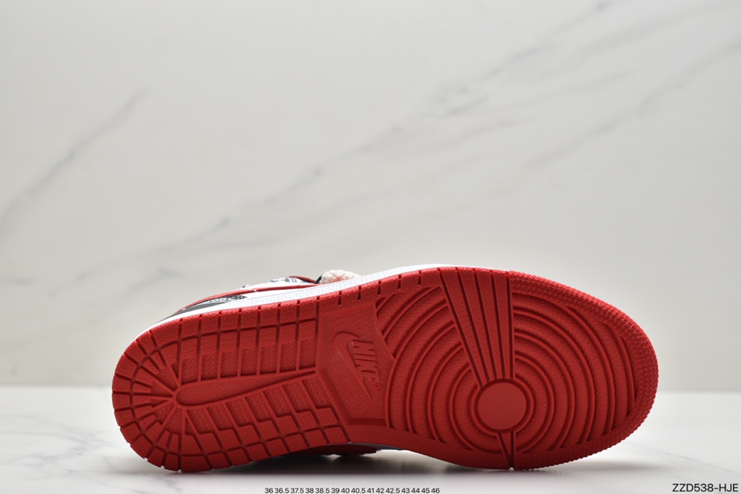 250 Air Jordan 1 Low  黑红腰果花抽绳  AJ1乔1低帮休闲板鞋 553558-163