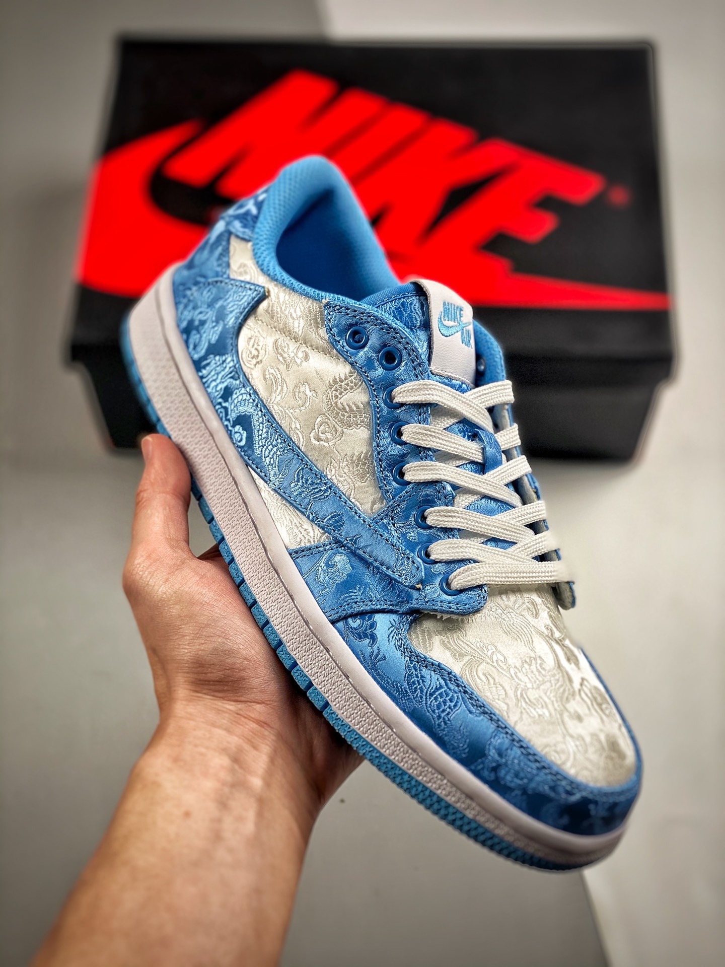 -3 Relación calidad-precio súper alta Air Jordan 1 Retro High OG Blue Silk Reverse Swoosh Low Top AJ1 Jordan 1 aj1 Retr…