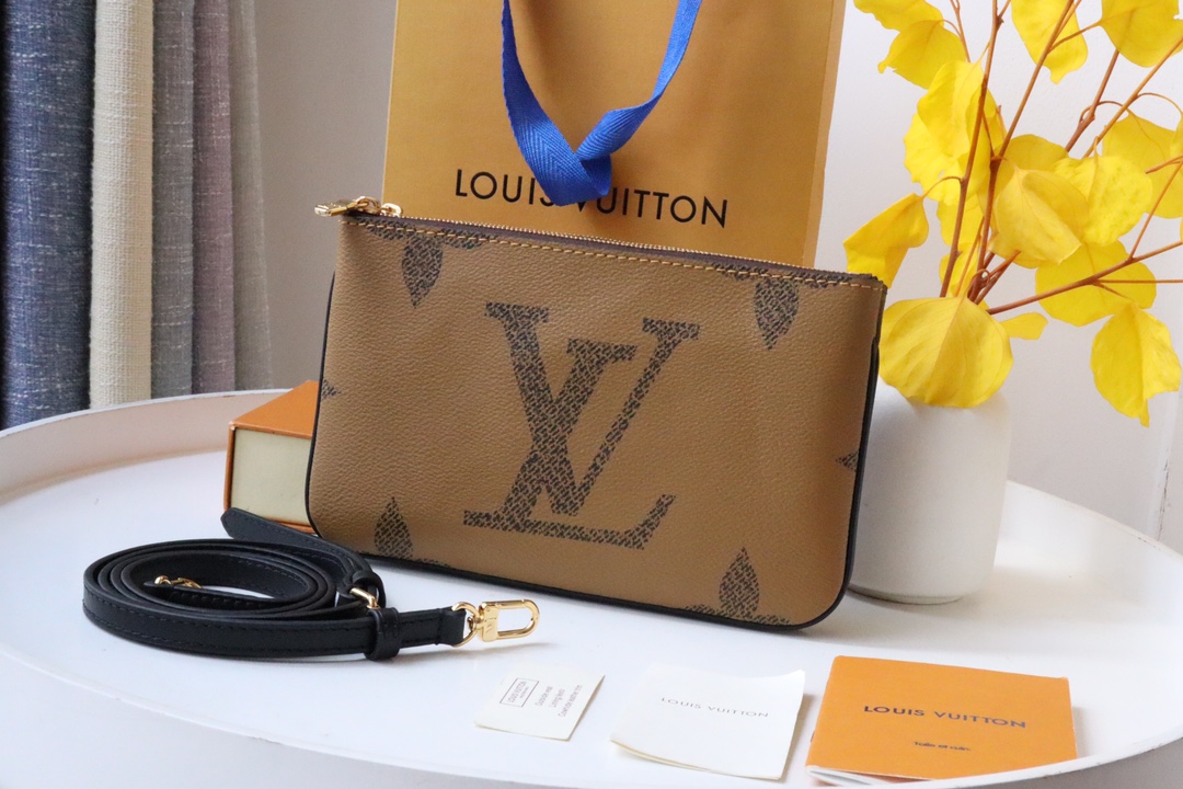 Louis Vuitton LV Double Zip Pochette Bags Handbags Monogram Canvas M69203