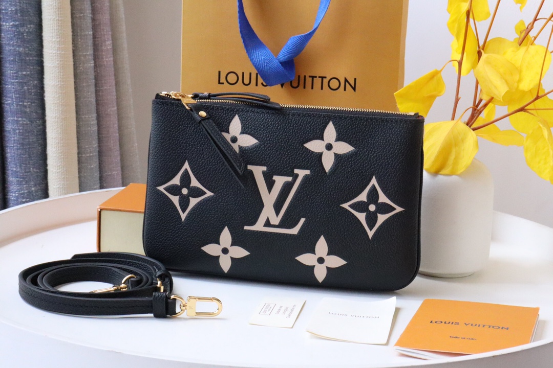 Louis Vuitton LV Double Zip Pochette Imitación
 Bolsos de mano Monogram Canvas Lona M69203