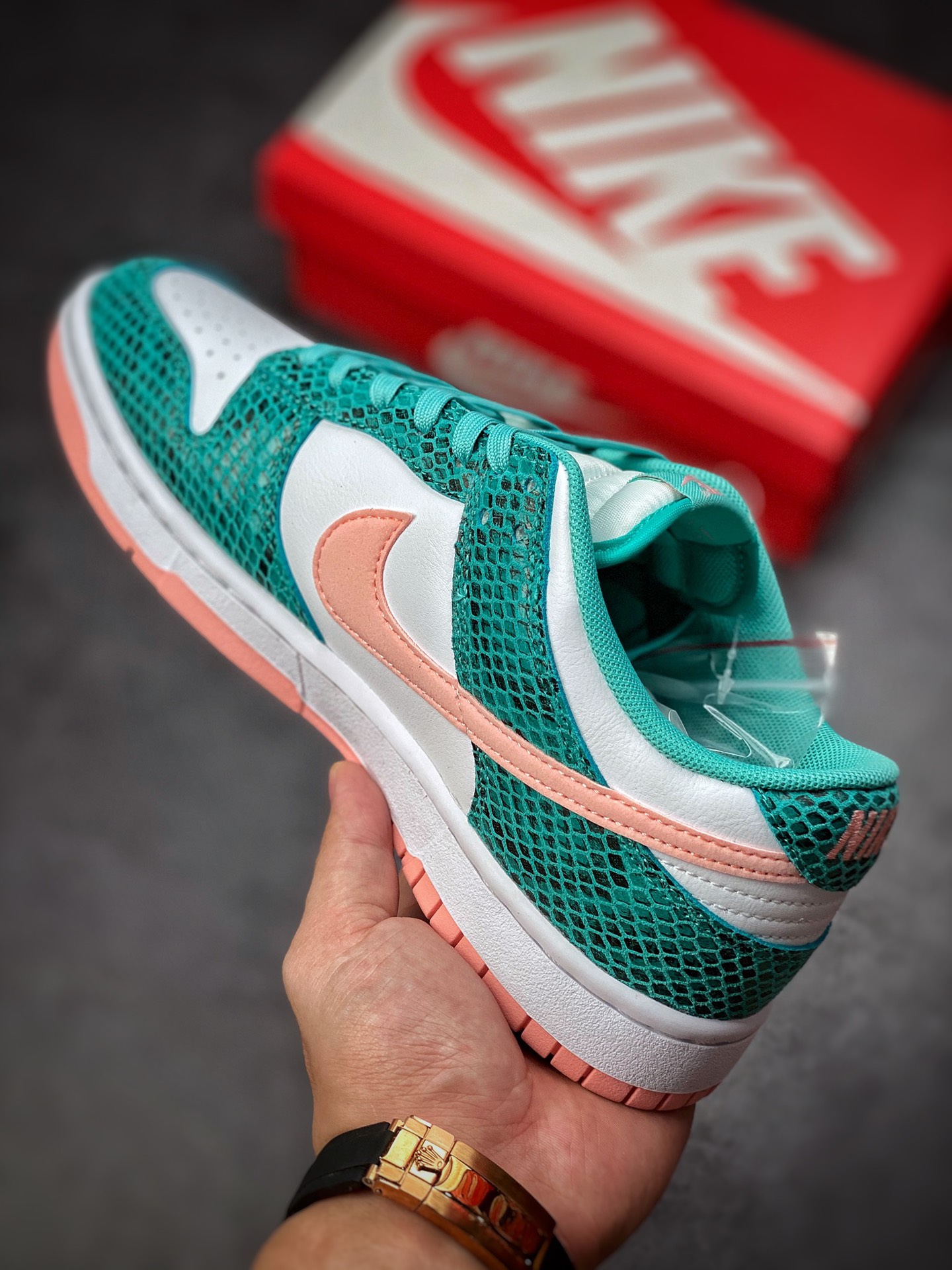300 Nike Dunk Low Snackeskin 白绿 蛇纹 DR8577-300