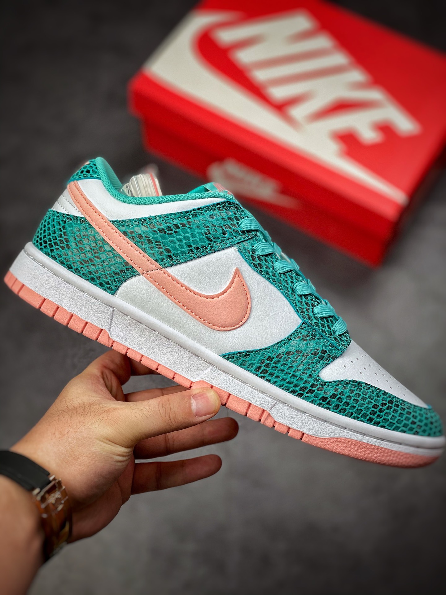 300 Nike Dunk Low Snackeskin 白绿 蛇纹 DR8577-300