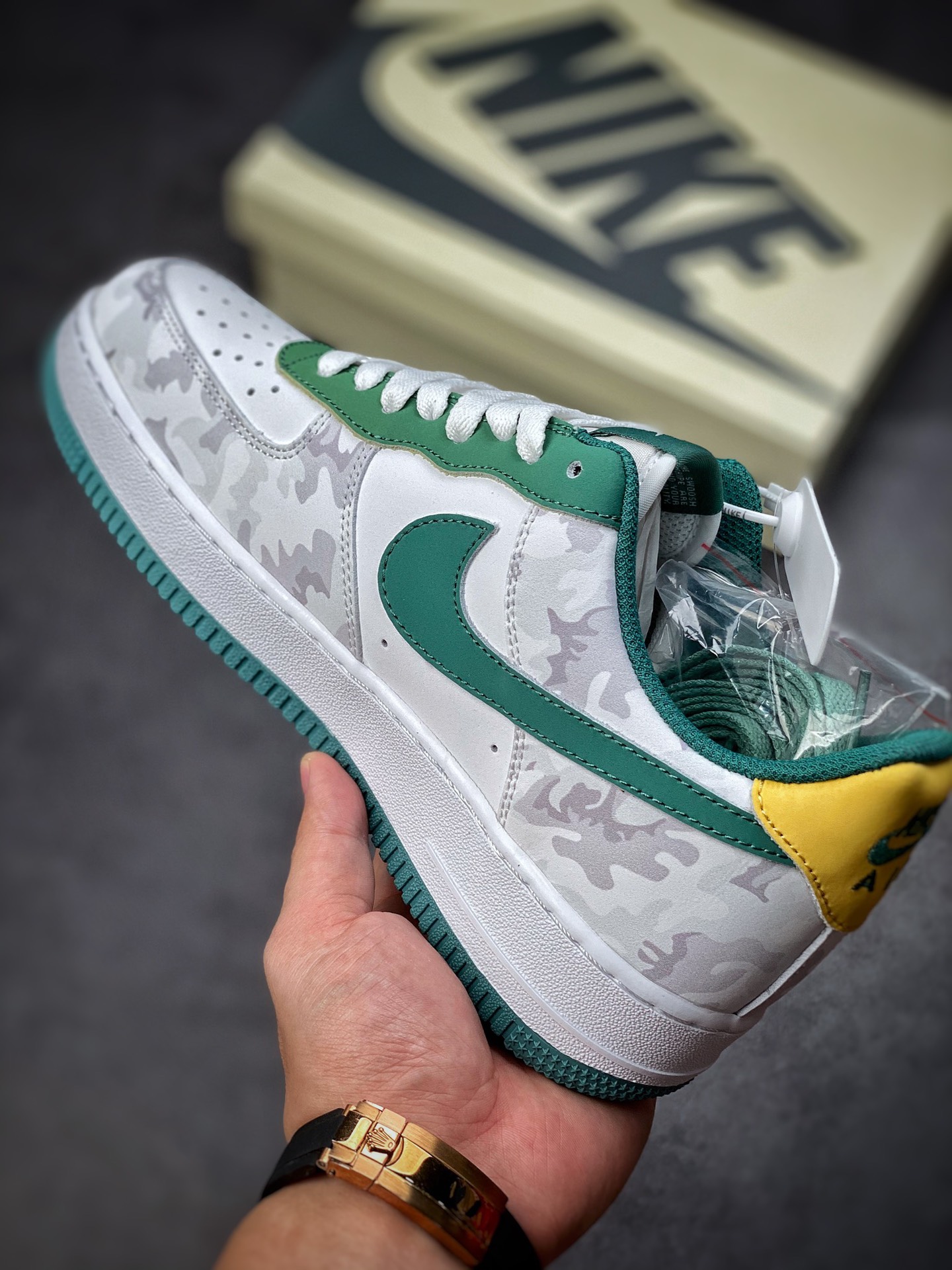 240 Nike Air Force 1 Low 07 迷彩白绿 AF1234-009