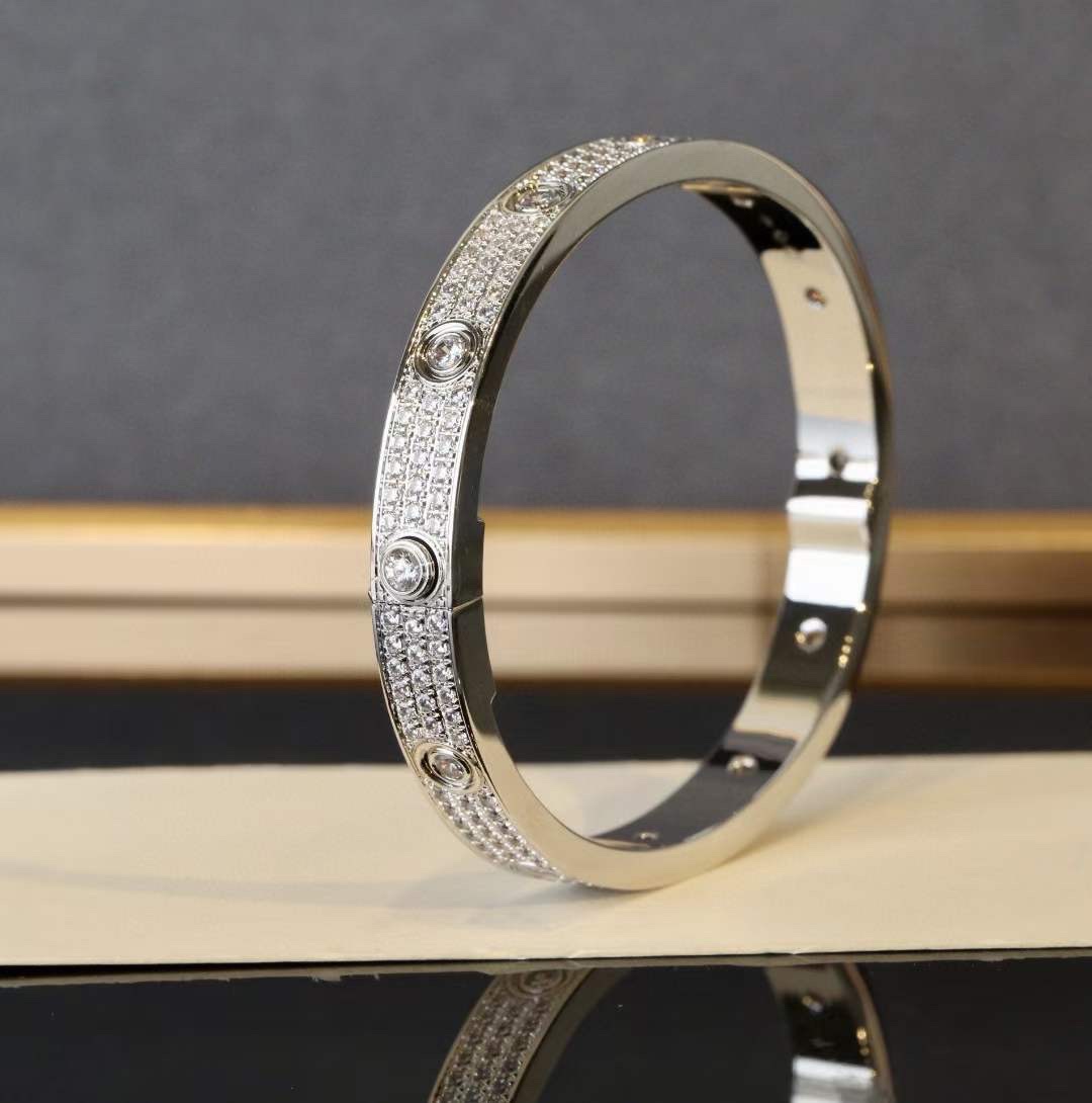 Cartier Cartier/卡地亚 主钻十钻宽版满天星手镯 银色