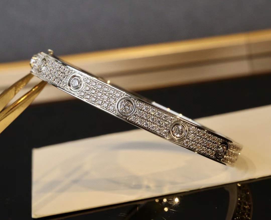 Cartier Cartier/卡地亚 主钻十钻宽版满天星手镯 银色