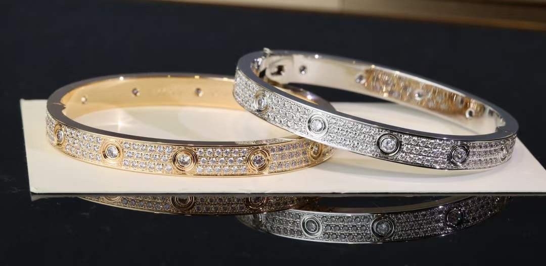 Cartier Cartier/卡地亚 主钻十钻宽版满天星手镯 银色