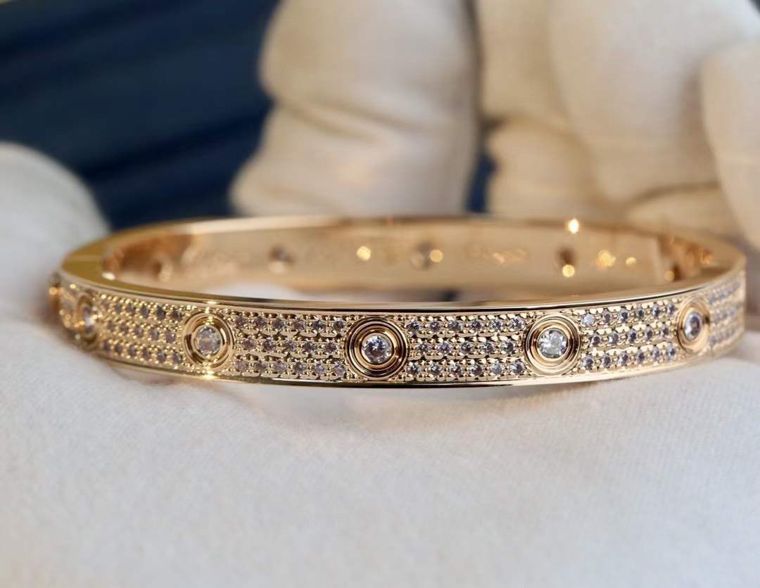 Cartier Cartier/卡地亚 玫瑰金主钻 宽满版天星手镯