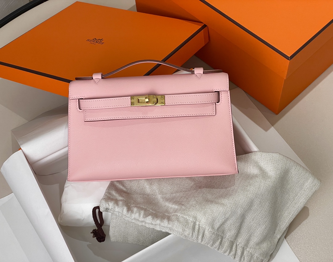 Hermes Kelly Handbags Crossbody & Shoulder Bags Pink White Mini