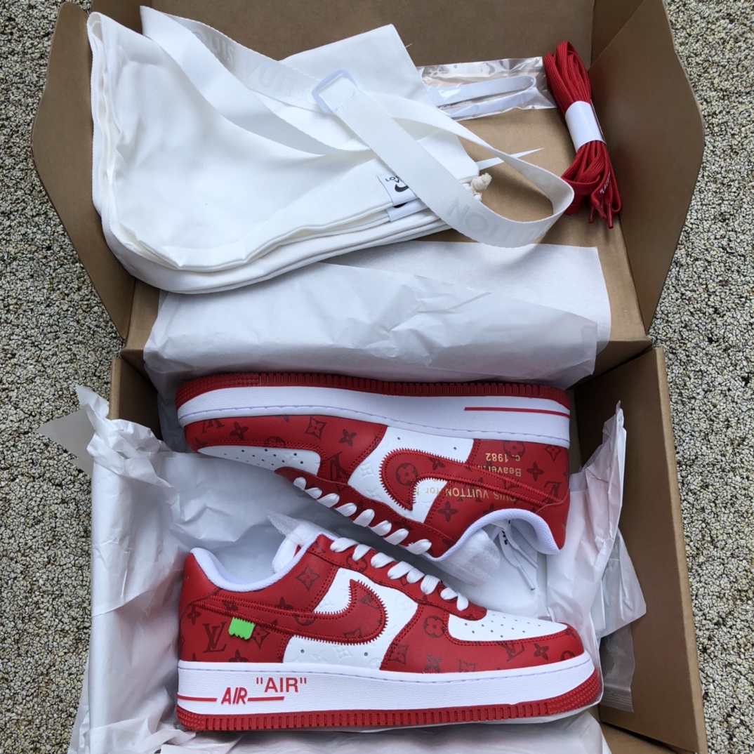 Af1联名ow联名LV Louis Vuitton LV x Nike Air Force 1 x off-white 联名AF1 空军一号联名LV